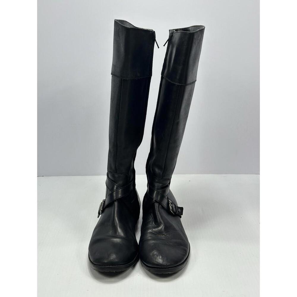 Lauren Ralph Lauren Sahara Black Leather Riding‎ Boot Size 8B
